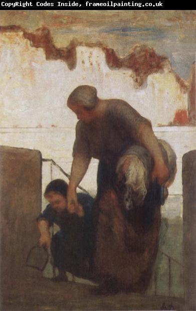Honore  Daumier The Washer woman